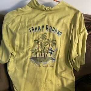 Tommy Bahama light Green Embroidered Shirt 2XL Sunset Served Daily